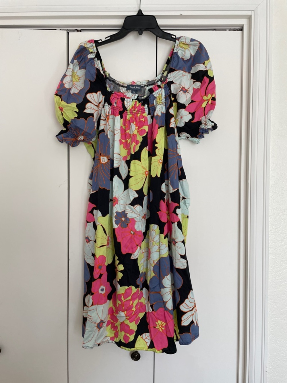 ModCloth Daytime Mood Cotton Dress in Black Honolulu Floral